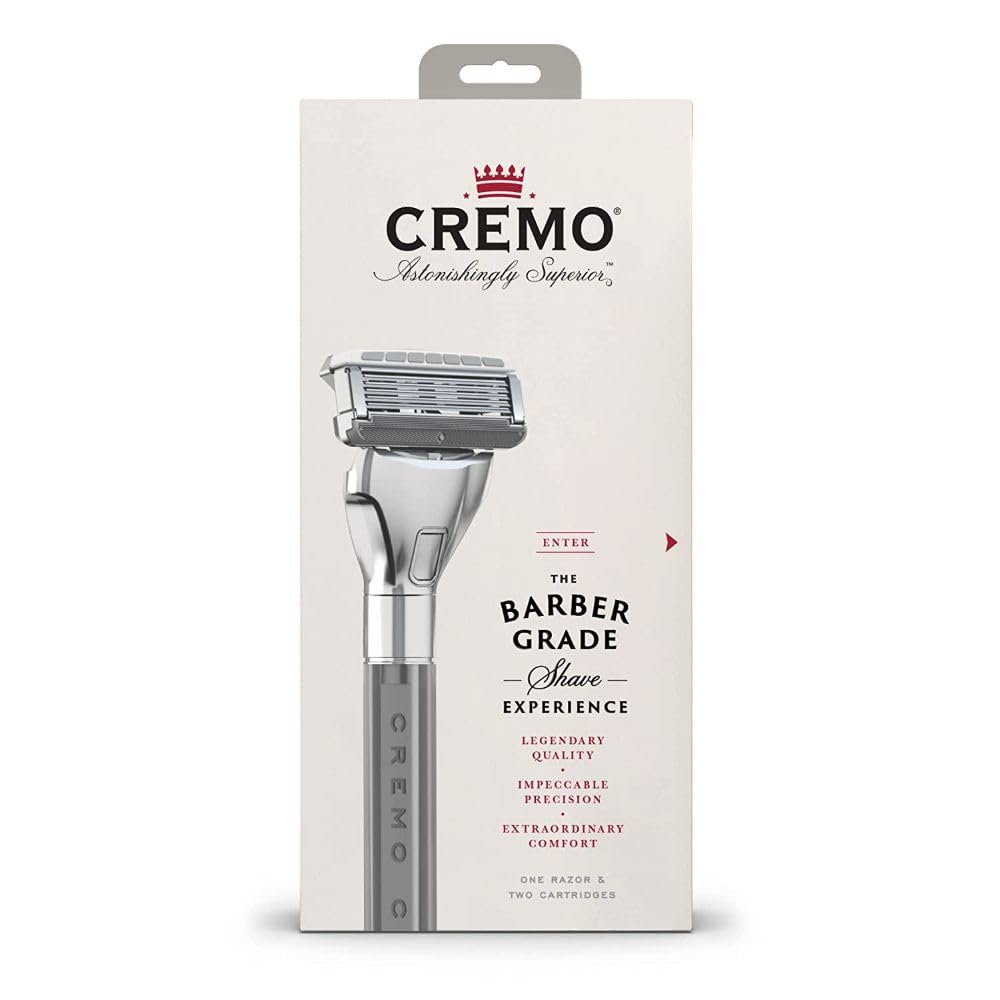 CremoBarber Grade Razor for Men - Premium Shave - Pack of Razor with Extra Refill