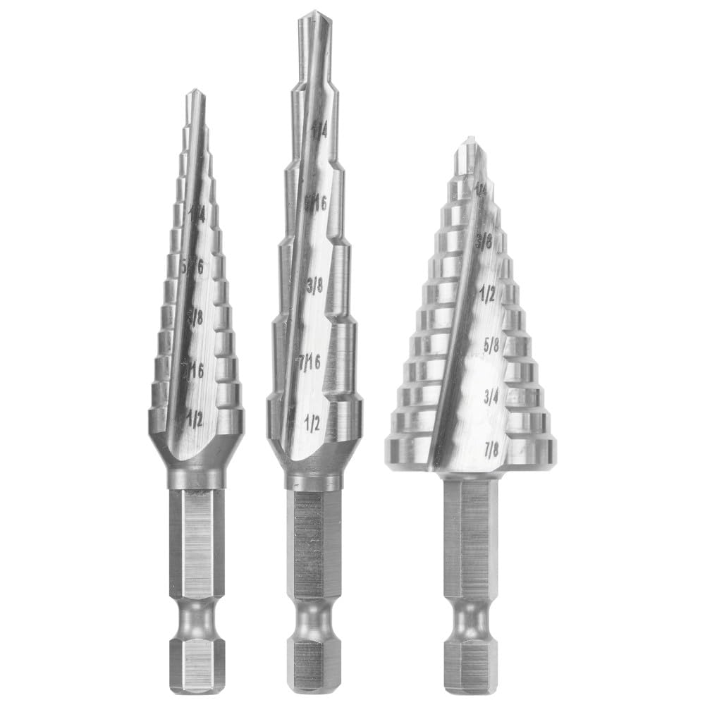 BOSCH IMSDC003 - Set di 3 punte per trapano a gradino in acciaio ad alta velocità, ideali per applicazioni di foratura senza fili in metallo, legno, plastica, PVC