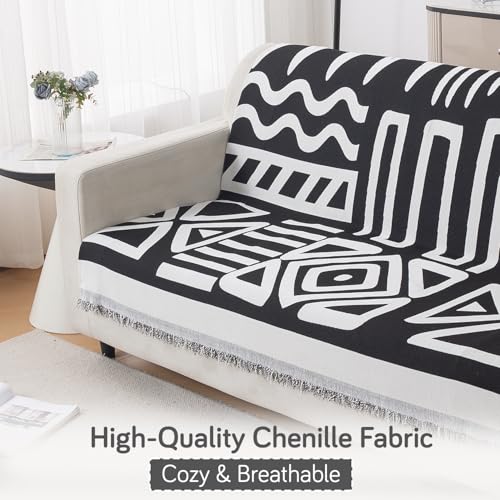 Image of HOKIPO Sofa Cover 3 Seater, 180x175 cm, Black