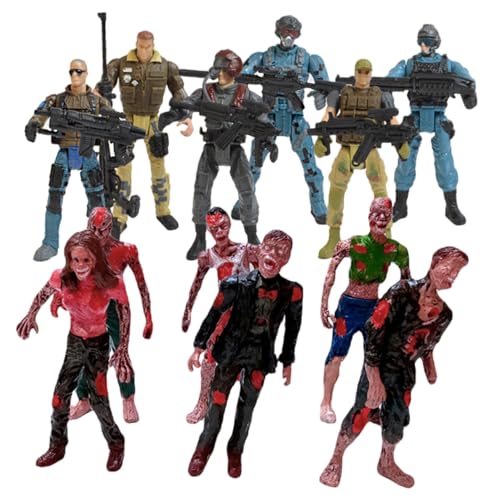 GARIOUANS Juego de Figuras de Soldados Flexibles para Niños de Plástico Varios Estilos Modelo Militar de Acción 12 Piezas, Adecuado para Desarrollar la Imaginación y Juegos Seguros