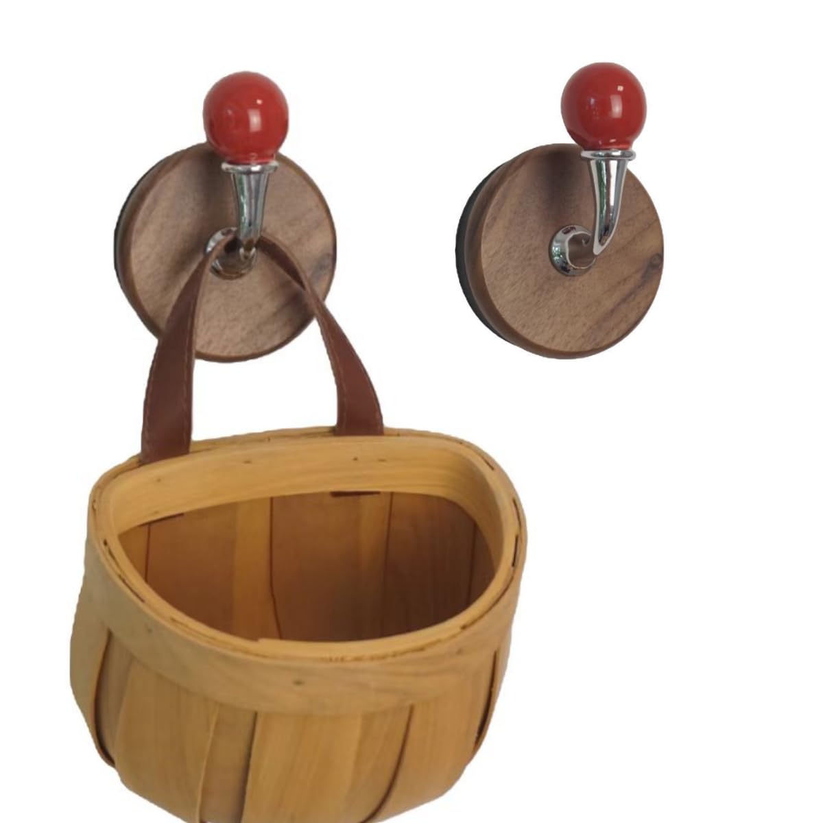 2 Pcs Colorful Magnetic Hooks Heavy Duty Magnet Hook Strong Neodymium Magnetic Coat Hooks Magnetic Hanger for Refrigerator, Metal Door, Locker for Hanging Towel, Coat, Bag, Umbrella (Red)