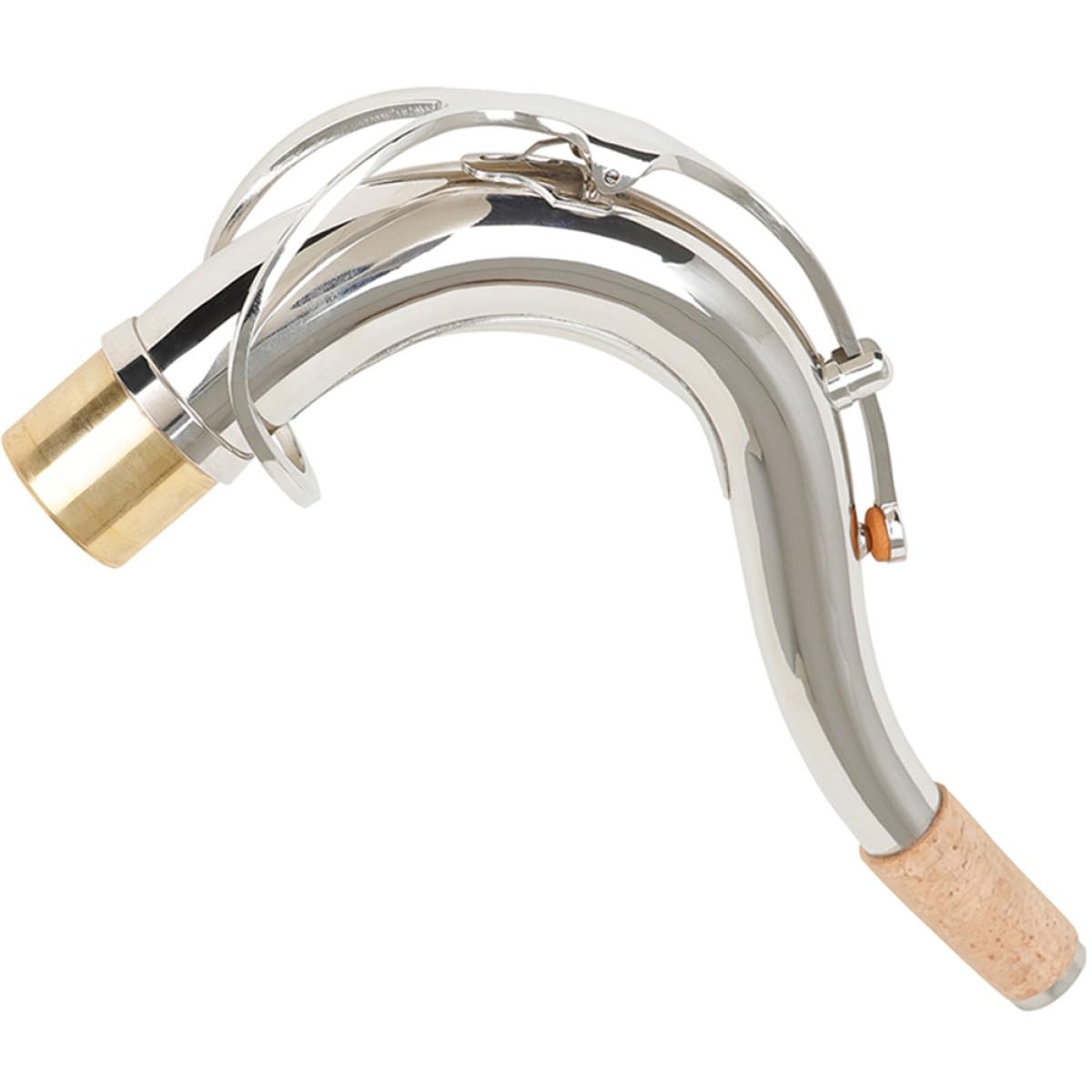 VICASKY Collo per Sassofono Tenore Argento Placcato in Ottone 27,5mm Struttura Curva, Suono Chiaro e Brillante, Sostituzione Facile per Strumenti a Tonalità B