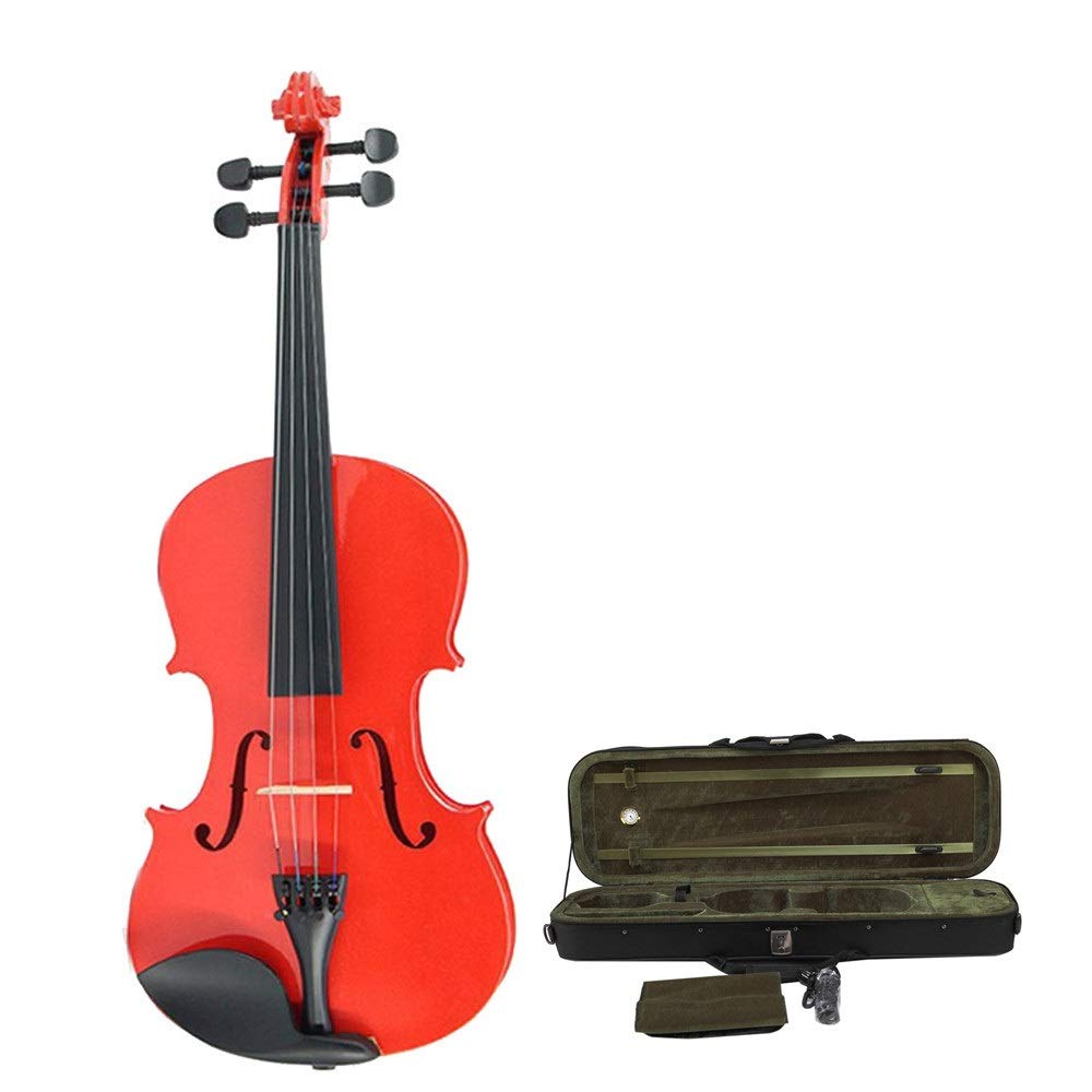 Violino standard Studenti principianti Handcrafted Violino acustico Varie dimensioni Rosso lucido Finitura Legno massello naturale Set di violino con custodia rigida Rosone 4/4, 3 / 4,1 / 2,1 / 4,1 /