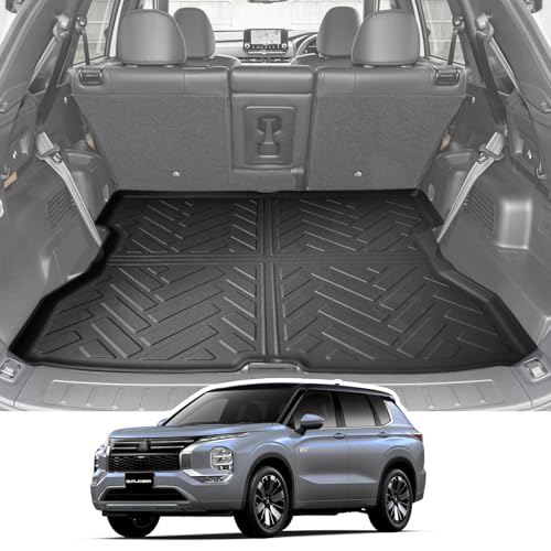 LANGBEAN 三菱 アウトランダー PHEV GN系 7人乗り専用 ラゲッジマット 3D 防水マット TPE製 滑り止めマット 取り付け簡単 防キズ 防水 防汚 滑り止め アウトランダー 専用 内装 カスタム パーツ