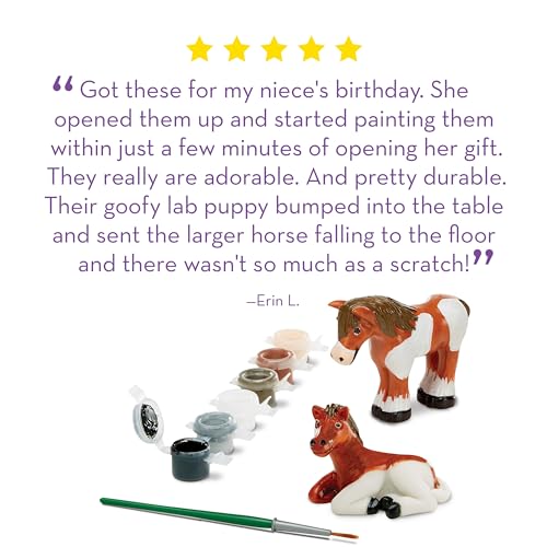 Image of Melissa & Doug Created by Me! Horse Figurines Craft Kit (2 Resin Horses, 6 Paints, Paintbrush)