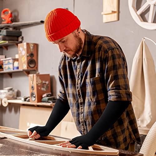 2 pairs copper long gloves carpal tunnel gloves open compression long fit mitten for women men support hands