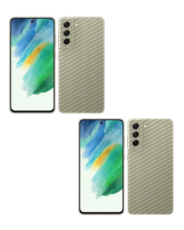 Image of (Pack of 2) Compatible with Skin Sticker /Vinyl wrap /Protective Film Mobile Back Skin Carbon Fiber 3D Transparent by Candeal Mizhan(Only Back) (Samsung, Samsung Galaxy S21 FE 5G)