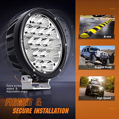 Image of Nilight Pro Series 2PCS 7 Inch Round LED Driving Offroad Light 85W 10200LM | Spot & Flood Beam with Built-in EMC, IP68 Off-Road Lights with 14AWG Wiring Harness for Truck, ATV, UTV & SUV