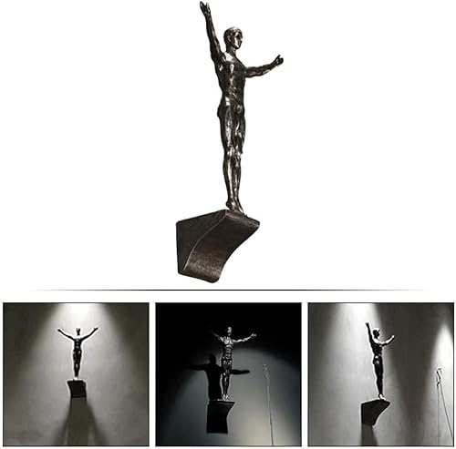 Miniatura 7 de IMIKEYA Decoración de pared de hombre buceo, escultura de pared, figura de hombre, arte de pared, figura pequeña, colgante de pared de resina,