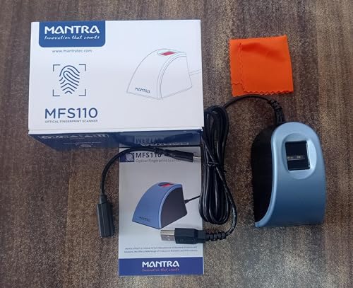 Image of Mantra MFS 110 with 3 Years Warranty 5 Year RD Service Mantra Fingerprint biomertic Fingerprint Scanner | Aadhaar Authentication Device