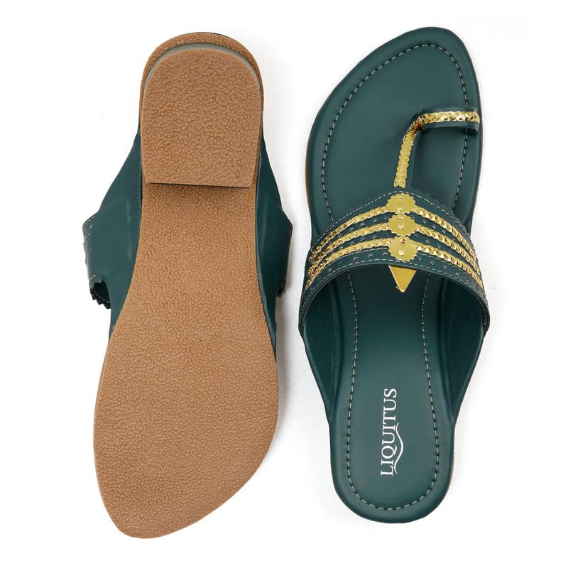 Image of Handcrafted Heeled Kolhapuri Sandals