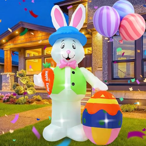 HZGDEJTG 12FT Inflatable Bunny Decoration with Built-in...