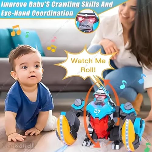 Image of Kids Mandi Dancing Gorilla Robot Toy | Electronic Action Figure with Music & Lights | Interactive Moving Toy for Kids Age 3+ (Blue & Red)