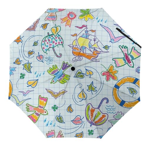 Parapluie pliant automatique galaxie robuste contre le vent - Voyage compact homme femme