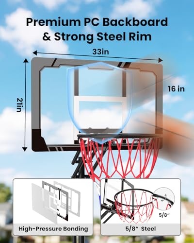 Image of IGL Portable Basketball Hoop Outdoor, 10 FT Height Adjustable