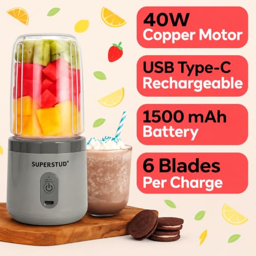 SUPERSTUD Blender Mixer Grinder 400ml 2-Jar Gray - Image 5