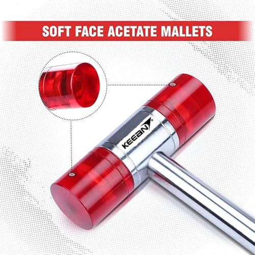 Image of KEEAN 20 MM Soft Faced Acetate Mallet Industrial Hammer Non Slip Rubber Grip Bending Forming Metal Tile Fitting Wood Work Professional