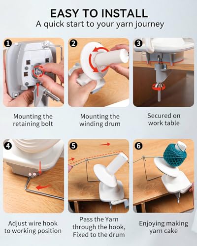 Image of SPEENSUN Yarn Winder, 3.5 OZ Easy-to-Install and Efficiently Yarn Spinner with Lower Noise, Robust ABS Material Ball Winder for Crochet and Knitting Lover for Yarns Below Size 5