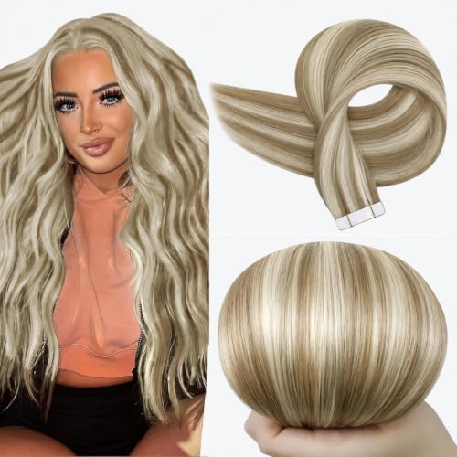 Full Shine Tape in Hair Extensions, 16P22 Light Linen Blonde 22 Inch