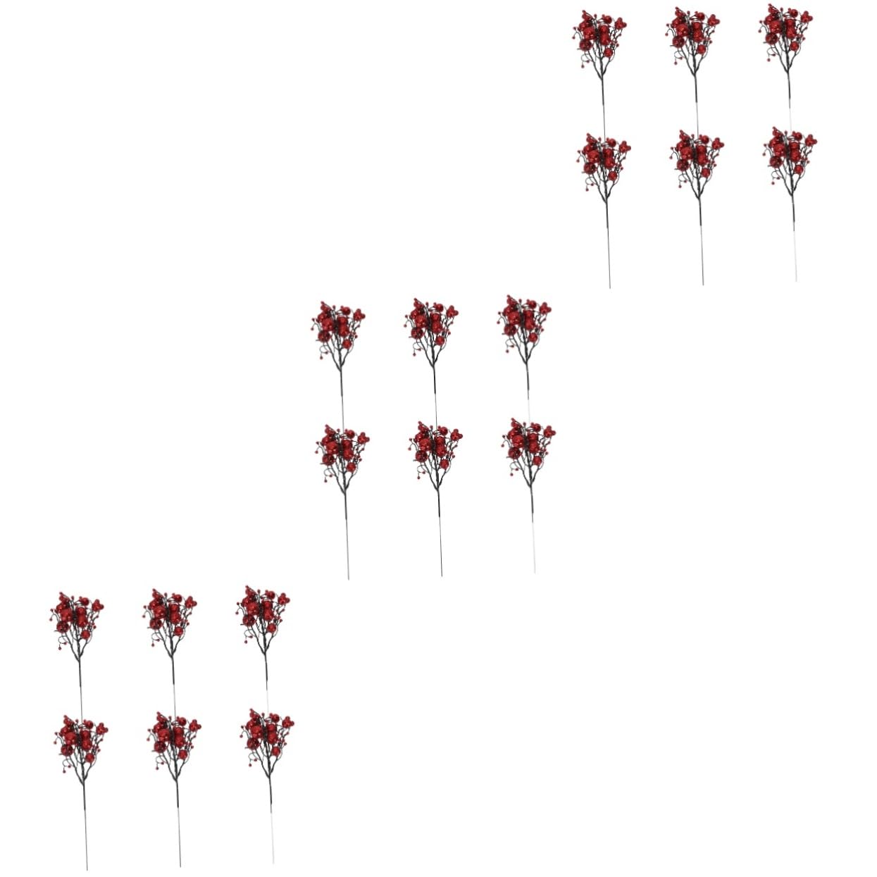 MAGICLULU 3 Ensembles Boutures De Bouquets De Baies Décor De Fausse Plante Décor De Noël Scintillant Décors D'Arrangement De Noël Fausses Feuilles De Houx Fausses Baies De Houx 6 pièces * 3