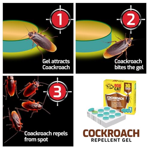 Image of Natural Cockroach Repellent Gel | 100% Herbal | Most Effective 30 Days Strong Protection | Long-Lasting | Eco-Friendly | For Car, Home, Warehouse, Factory & Office | Pack of 9 | FORMULATION 3X