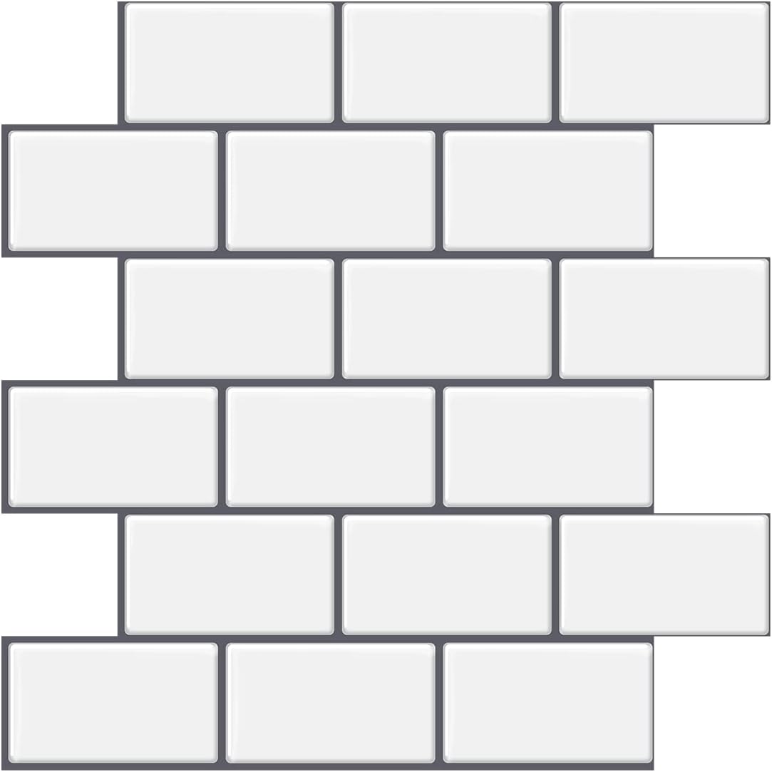 Yoillione Peel and Stick Wall Tiles Backsplash for Kitchen and Bathroom, 3D Stick on Tiles Metro