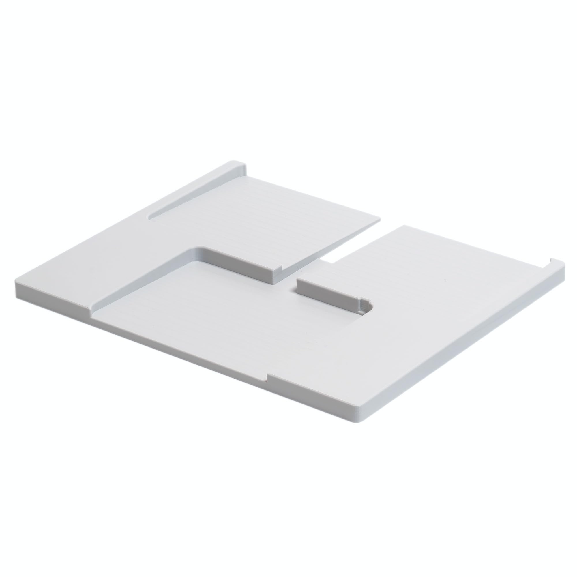 Apple マジックキーボード・マジックトラックパッド【USB-C世代】用 前後配置一体化トレイ｜充電差込対応形状 日本製 ライトグレー | 薄型フラット 軽量 手首が楽な水平レイアウト MacBookのような操作感 デスク環境整理 作業効率化