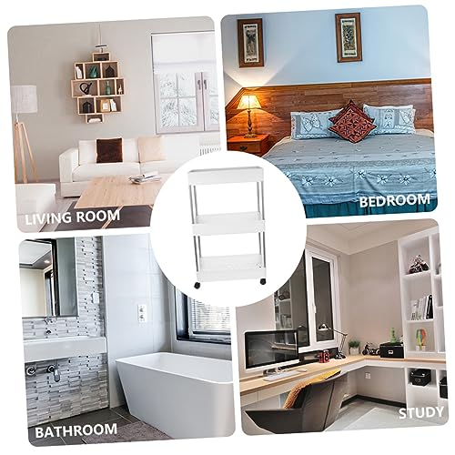 Cabilock Carrinho de prateleira carrinho branco prateleira grande carrinho de armazenamento pratelei