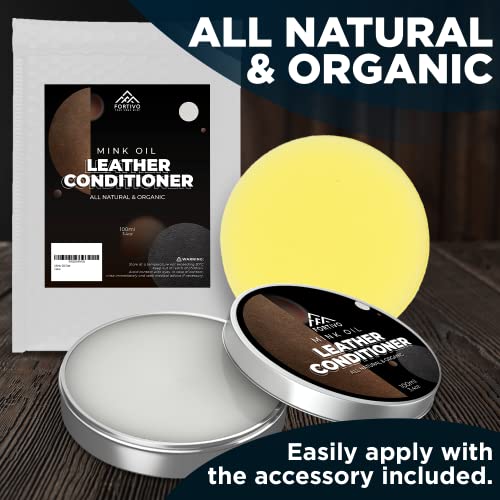 Image of FORTIVO Leather Mink Oil, Color Restorer, Scratch Remover, Couch Paint and Leather Repair Kit for Couches