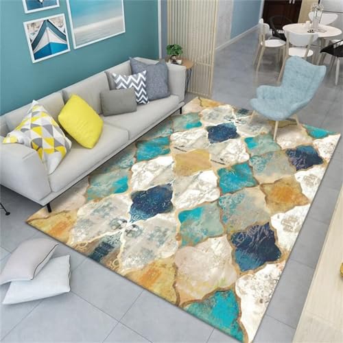Tapis durable antidérapant bleu lavable pour sécuriser et décorer le sol
