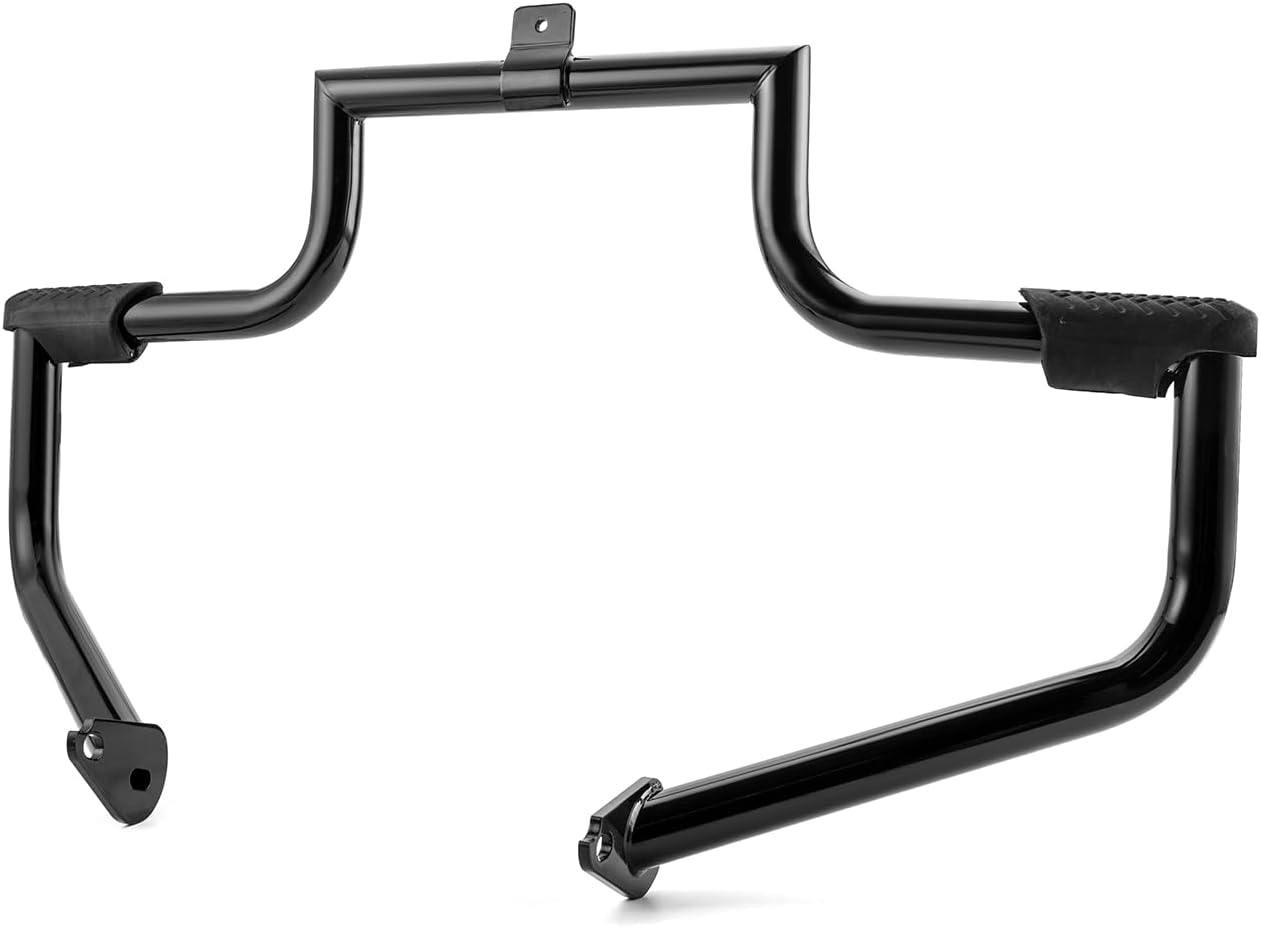 Wsays Front Crash Bar 1 1/4" Diameter Highway Engine Guard Compatible with Harley Touring Street Glide Electra Glide Road King 1997-2008, Gloss Black Sharp Angle