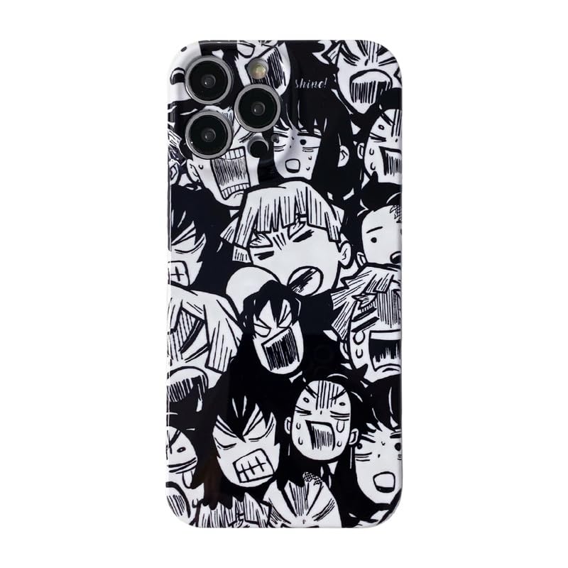Cool Case for iPhone 14 Pro,Anime Kamado Tanjirou Funny Expression PrintShockproof and Fall Resistant Slim Phone case Possess Bare Machine Feel,14pro White