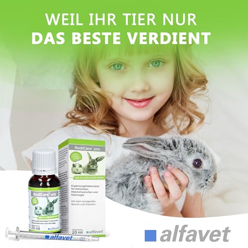 alvafet RodiCare URO, 3er Pack, Ergänzungsfuttermittel zur Verringerung der Harnsteinbildung für Kaninchen, Meerschweinchen und Kleinnager, 3 x 20ml, Dosierspritze