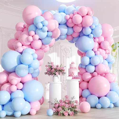 EICUECUE Pink and Blue Balloons Garland Arch Kit - 170Pcs Gender Reveal Balloon Garland Arch Kit Different Size Balloons for Boy or Girl Gender Reveal Baby Shower Birthday Party Decorations