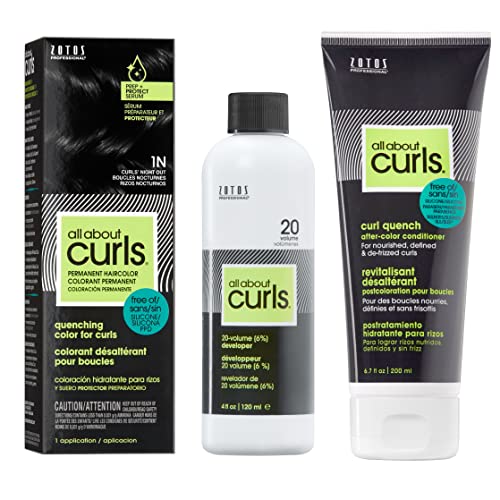 All About Curls Permanent Hair Color Dye For Curly Hair | 100% Gray Coverage | Nourished & Radiant Curls | Vibrant Shine & Color
