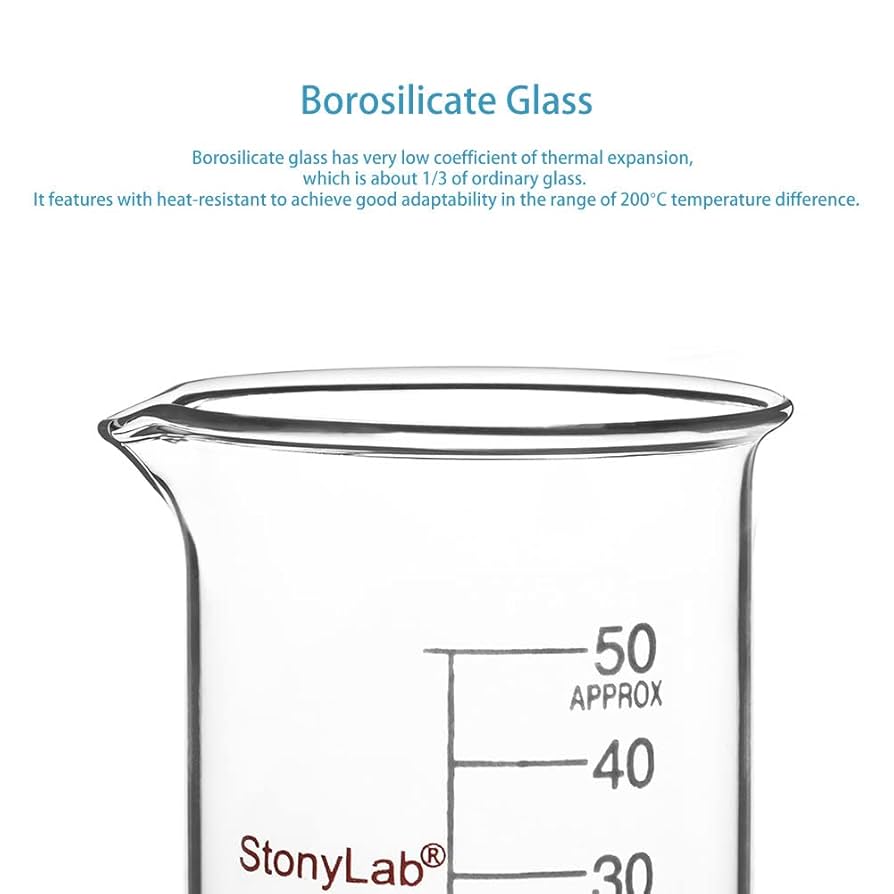 stonylab Glass Beaker 1 Pack Borosilicate Glass Graduated