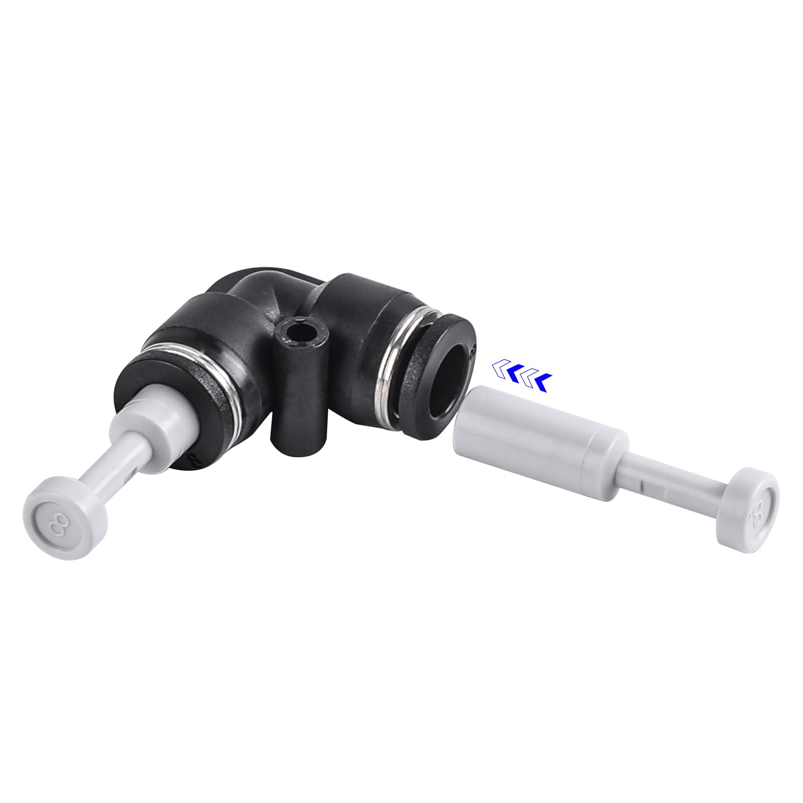20-Pack 5/16" Push-to-Connect Air Hose Plug Fittings - Plastic Cap Connectors For Pneumatic Systems, White - View #12
