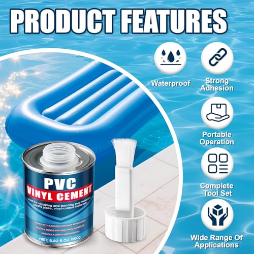 Schlauchboot Kleber, PVC Kleber Schlauchboot, Teichfolienkleber, Flickzeug Schlauchboot, Neoprenkleber, Wasserfest, Reparieren Verkleben von Pvc-Materialien, Kunststoffrohren, Vinylbeschichtungen,250g