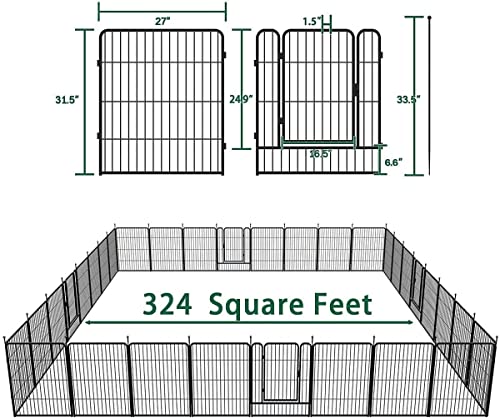 FXW 32" Aster Dog Playpen for Camping/Yard, 32 Panels, Silver - Image 6