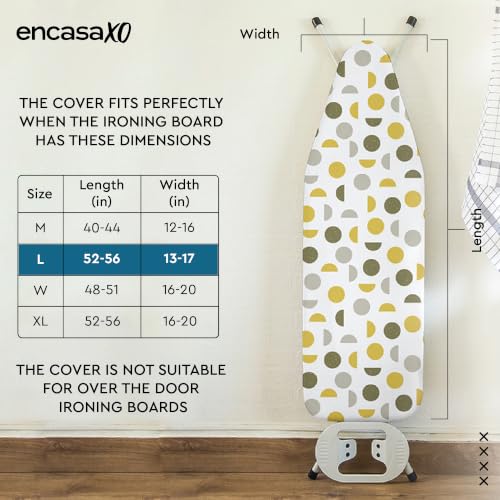 Image of Encasa XO Ironing Board Cover and Pad 54 inchx15 inch Large, Thick Felt