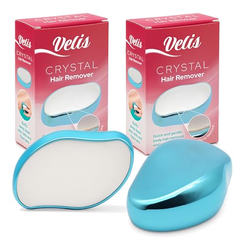 Velis 2pk Crystal Hair Remover - Buffs Away Dead Skin Cells & Fine Hairs Micro Texture Reusable Giftable Ideal for Legs Back & Body Quick Gentle Exfoliating Crystal Hair Eraser for Women & Men