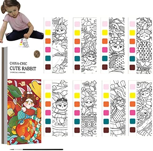 Watercolor Paint Book,Funny Watercolor Coloring Book for Kids | Paint Book Pocket Watercolor Book Children's Watercolor Coloring Pad Improve Children's Focus Adj