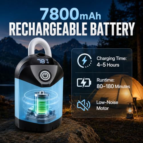Ducha portátil para camping, ducha recargable con pantalla LED miniatura 4
