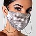 Produktbild Ushiny Sparkly Mesh-Maske Pailletten-Kostümball-Partei-Gesichts Abdeckung Halloween Genie Kostüm Zubehör Karneval Schmuck für Frauen und Mädchen (Schwarz)