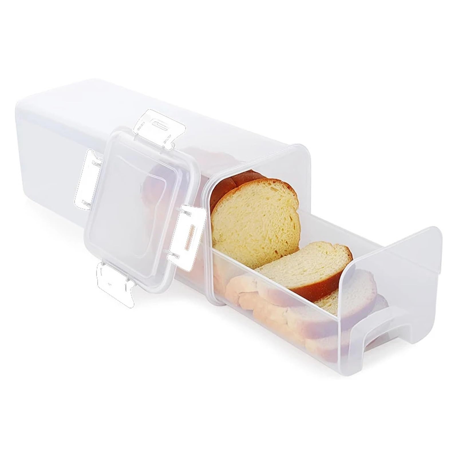 Contenedor For Pan, Panera Hermética Transparente Con Tapa, Soporte For De Sándwich For Casero, Protector Alto For Cocina