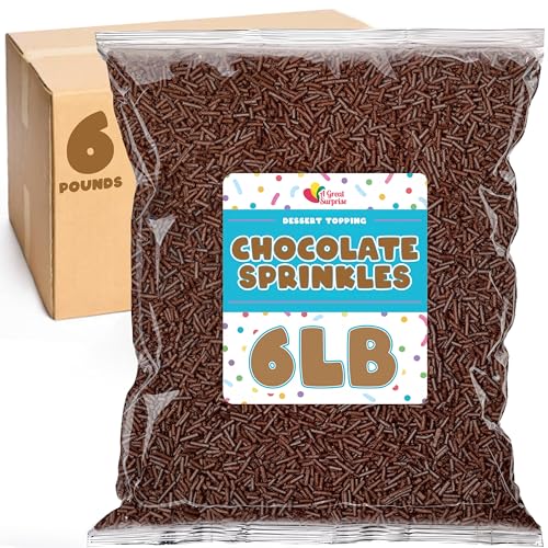 Chocolate Sprinkles - 6 Pounds - Chocolate Jimmies - Wholesale Ice Cream Sprinkles - Baking...