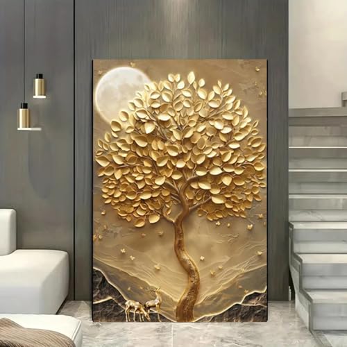 Impression sur toile moderne élan 70x100 cm avec cadre pour salon - 4