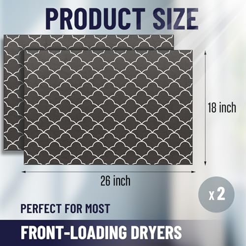 Image of Teenyyou 2 Pcs 26 inch x 18 inch Dryer Top Protector Mat, Washer and Dryer Topper, Non Slip Waterproof Machine Cover Dust Proof Quick Drying Topper Pad for Laundry and Kitchen (Stylish)