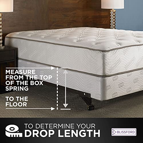 Ruffled Bed Skirt With Split Corners - Twin, Aqua, 18 Inch Drop Cotton Blend Bedskirt (Available In And 16 Colors) - Blissford Dust Ruffle. #TOP5