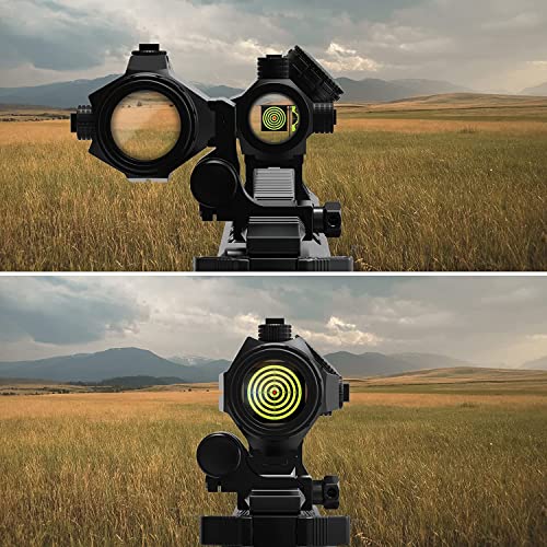Feyachi M40 3X Red Dot Lupe mit Flip to Side Mount, Fokusverstellung, Windage & Elevation einstellbar, Zielfernrohr Red Dot Magnifier Kompatibel mit 21mm/22mm Picatinny/Weaver Schiene